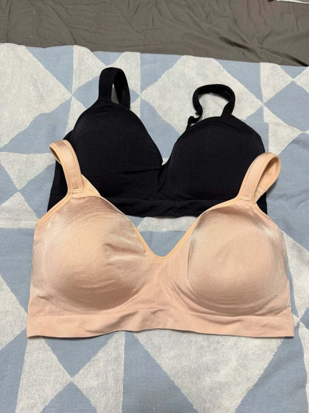 Felina Adaptive Cup Wire Free Bra 2 Pack Size XL Beige and Black